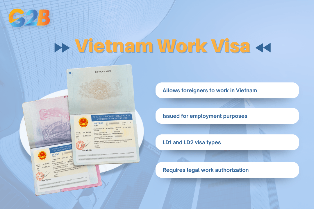 Work visa allows foreigners to enter Vietnam specifically for employment purposes